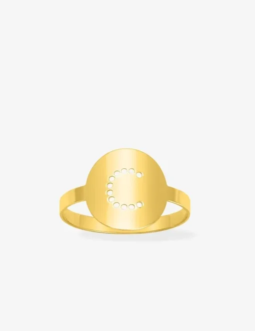 Bague personnalisable jeton 11 mm plaqué or SO OR