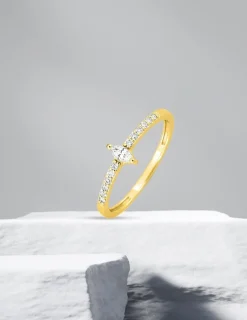 Bague Plaqué or & oxydes de zirconium SO OR