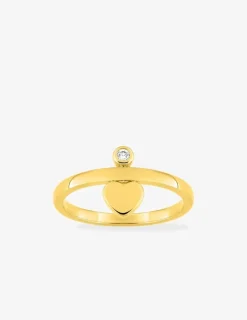Bague plaqué or cœur oxyde blanc fantaisie SO OR