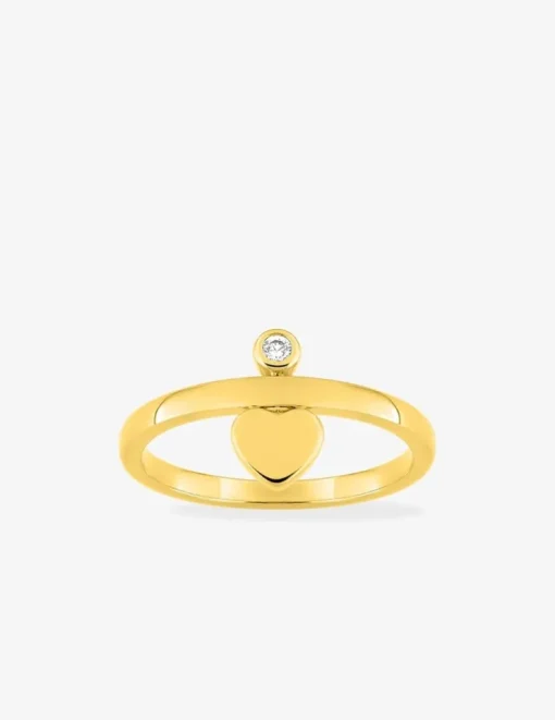 Bague plaqué or cœur oxyde blanc fantaisie SO OR