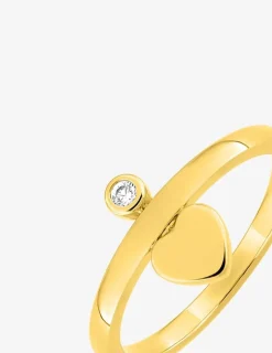 Bague plaqué or cœur oxyde blanc fantaisie SO OR