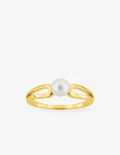 Bague plaqué or et perle 5 mm SO OR