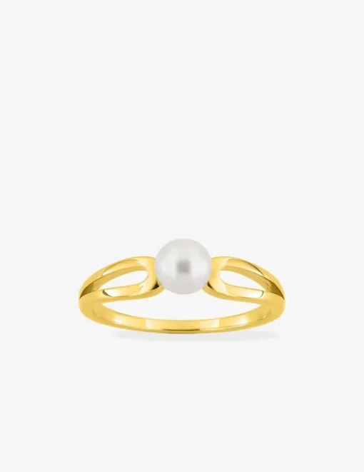 Bague plaqué or et perle 5 mm SO OR