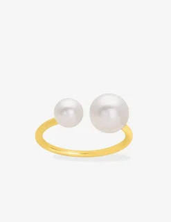Bague plaqué or et perles 6 mm et 8 mm SO OR