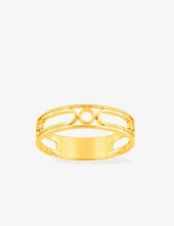 Bague plaqué or jaune découpes et formes arrondies SO OR