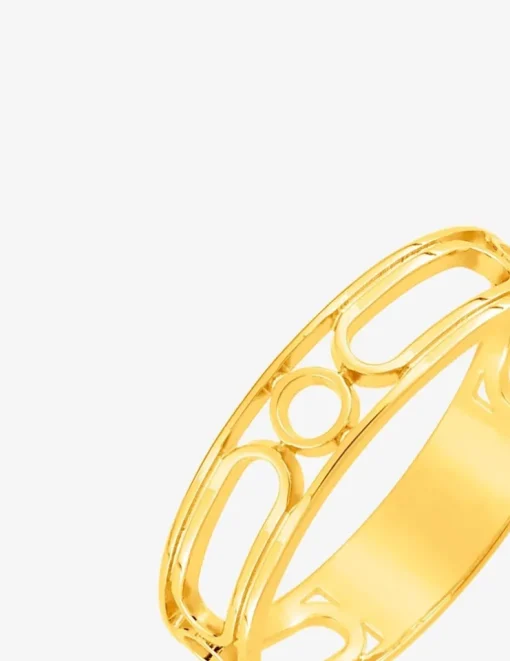 Bague plaqué or jaune découpes et formes arrondies SO OR