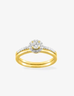 Bague plaqué or oxydes de zirconium et rhodium SO OR