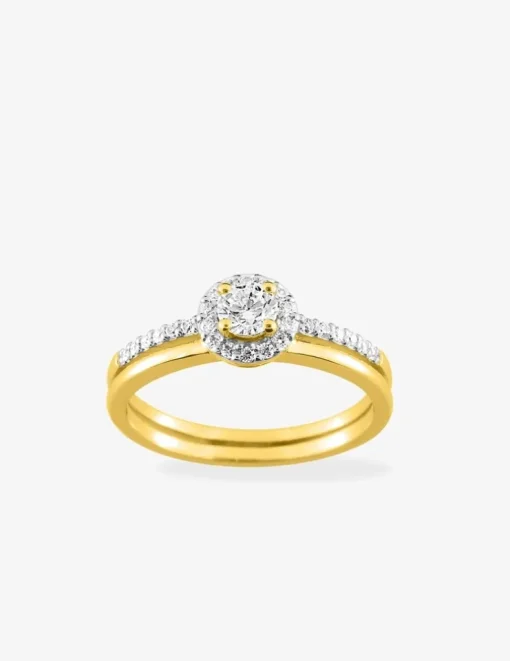 Bague plaqué or oxydes de zirconium et rhodium SO OR