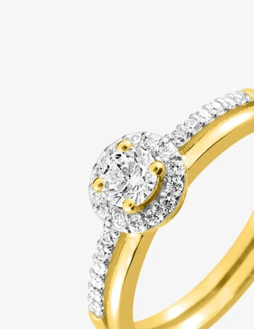 Bague plaqué or oxydes de zirconium et rhodium SO OR