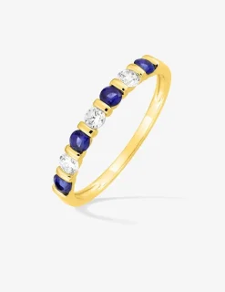 Bague plaquée or avec oxydes de zirconium blancs et bleus SO OR
