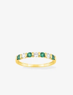 Bague plaquée or avec oxydes de zirconium blancs et verts SO OR