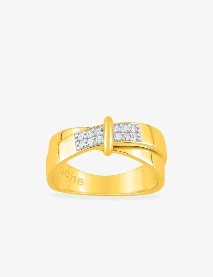 Bague plaquée or et oxydes de zirconium SO OR
