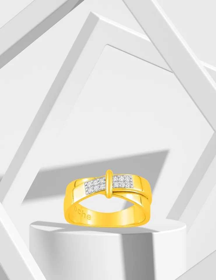Bague plaquée or et oxydes de zirconium SO OR
