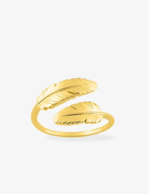 Bague plume plaqué or SO OR