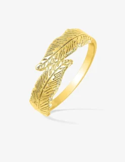 Bague plumes plaqué or SO OR