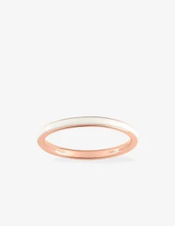 Bague Promesse Or rose 375‰ et laque ivoire SO OR