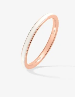 Bague Promesse Or rose 375‰ et laque ivoire SO OR