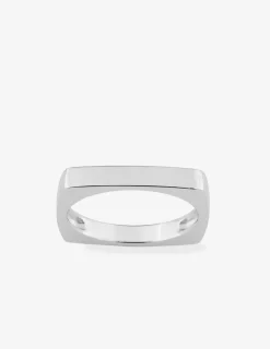 Bague rectangulaire argent 925‰ rhodié SO OR