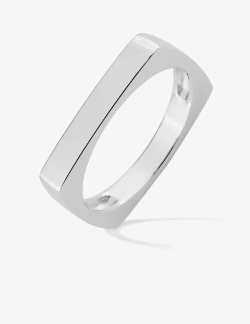 Bague rectangulaire argent 925‰ rhodié SO OR
