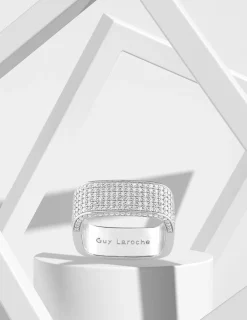 Bague rectangulaire en argent 925 ‰ rhodié et oxydes de zirconium SO OR