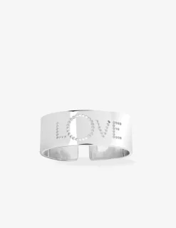 Bague réglable LOVE argent rhodié 925 ‰ SO OR
