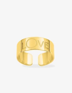 Bague réglable LOVE plaqué or SO OR