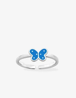 Bague réglable papillon bleu argent 925‰ rhodié SO OR