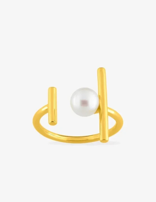 Bague Royale plaqué or et perle SO OR