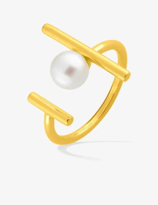Bague Royale plaqué or et perle SO OR