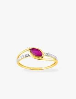 Bague rubis en or 375‰ rhodiée SO OR