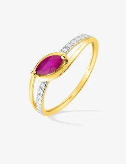 Bague rubis en or 375‰ rhodiée SO OR