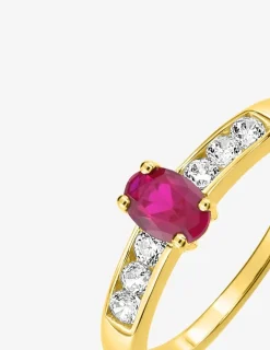 Bague rubis et oxydes de zirconium en or 750‰ SO OR