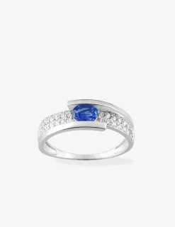 Bague saphir et oxyde de zirconium en or 750‰ SO OR