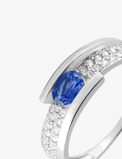 Bague saphir et oxyde de zirconium en or 750‰ SO OR
