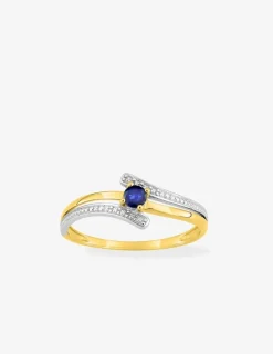 Bague saphir et rhodium en or 375‰ SO OR