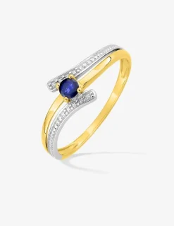 Bague saphir et rhodium en or 375‰ SO OR