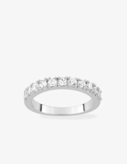 Bague serti griffes argent rhodié 925 ‰ et oxyde de zirconium 2 mm SO OR