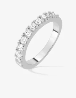 Bague serti griffes argent rhodié 925 ‰ et oxyde de zirconium 2 mm SO OR
