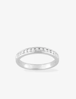 Bague serti rail argent rhodié 925 ‰ et oxyde de zirconium 1 mm SO OR