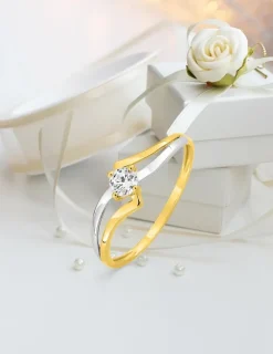 Bague solitaire 375 ‰ et oxyde de zirconium et rhodium SO OR