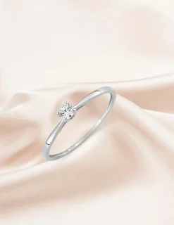 Bague solitaire 4 griffes or blanc 375 ‰ et oxyde de zirconium SO OR