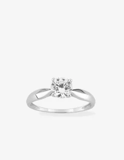 Bague solitaire 4 griffes or blanc 375 ‰ et oxyde de zirconium SO OR