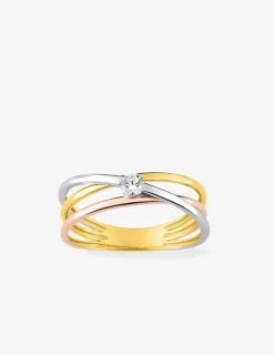 Bague solitaire 3 ors 750 ‰, oxyde de zirconium SO OR