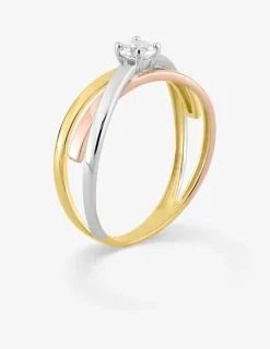 Bague solitaire 3 ors 375‰ oxyde de zirconium SO OR