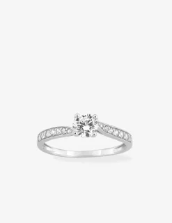 Bague solitaire accompagné or blanc 375 ‰ et oxydes de zirconium SO OR