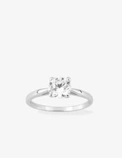 Bague solitaire en argent 925 ‰ rhodié, oxyde de zirconium SO OR