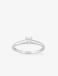 Bague solitaire en or blanc 375 ‰ avec diamant synthétique 0,25 ct SO OR