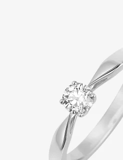 Bague solitaire en or blanc 750 ‰ et diamant 0,30 ct SO OR