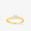 Bague solitaire en or jaune 375 ‰ avec diamant synthétique 0,25 ct SO OR