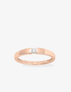 Bague solitaire en or rose 750 ‰, diamant 0,06 ct SO OR